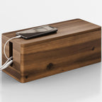 TIDITA Acacia Wood Large Cable Management Box Round Edge