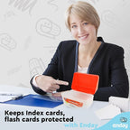 Enday Index Card Holder Red, 3x5 Note Flash Card Organizer Case, Stackable - Image 6
