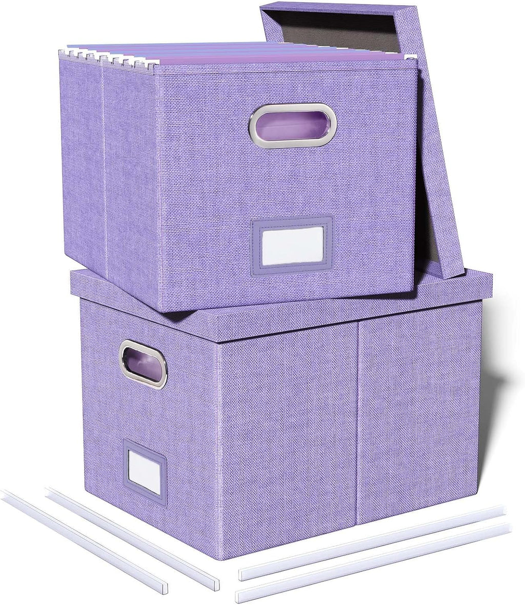 2 Pack File Storage Organizer, Filing Box, Portable File Box