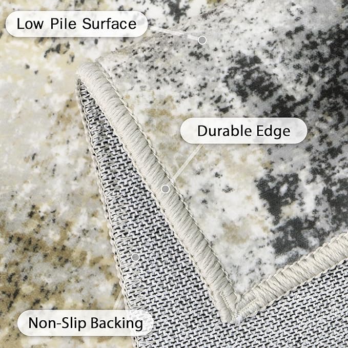 GENIMO Washable Area Rugs for Living Room, 8x10 Modern Non Slip Rugs, Low Pile - Image 8