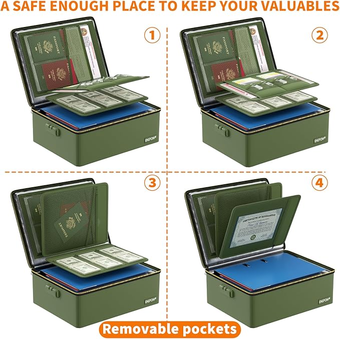 ENGPOW Fireproof Document Box, Hard Fireproof Box - Image 5