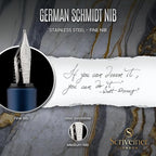 Scriveiner Luxury EDC Fountain Pen, Stunning Matt Blue Pocket Pen, Chrome Finish - Image 5