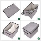 Bagnizer Large 22 Quart Linen Fabric Foldable Storage Bin Cube Organizer Basket - Image 3