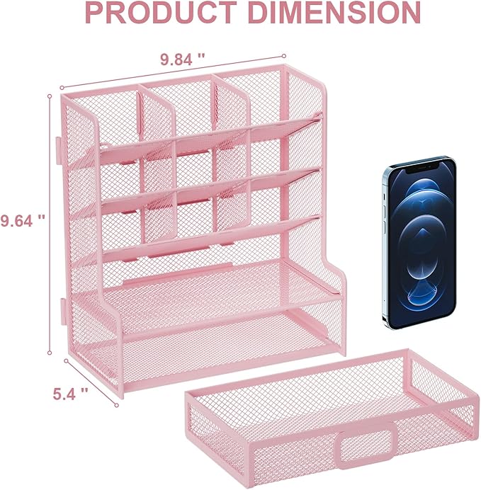 Marbrasse Larger Mesh Desk Organizer - Image 4