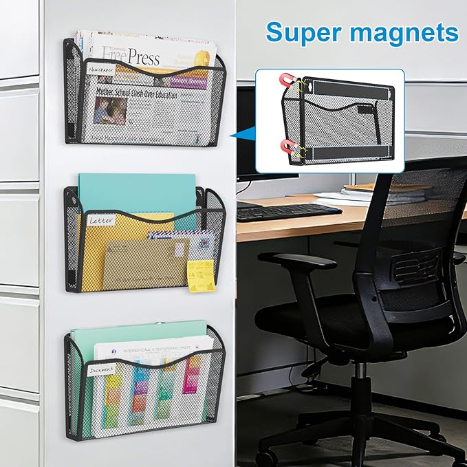 BOHDK Magnetic Wall File Holder 3-Pack - Image 5