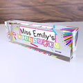 Artblox Acrylic Name Plate, Personalized Teacher Desk Sign, Modern Signage by Artblox