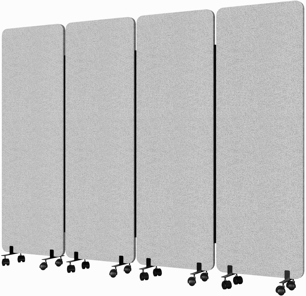 Soundproof Room Divider W/Wheels, 66in Office Dividers