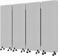 Soundproof Room Divider W/Wheels, 66in Office Dividers