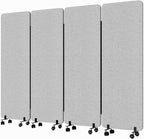 Soundproof Room Divider W/Wheels, 66in Office Dividers