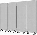 Soundproof Room Divider W/Wheels, 66in Office Dividers by YASRKML