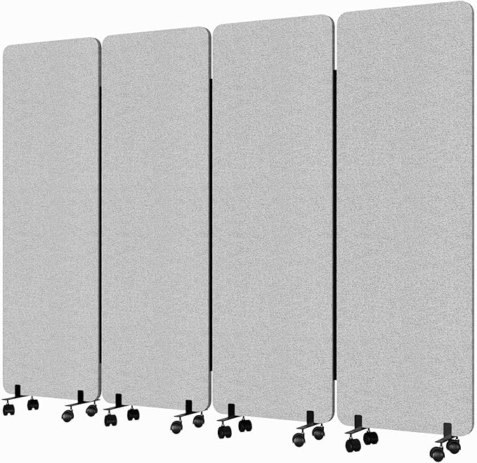 Soundproof Room Divider W/Wheels, 66in Office Dividers by YASRKML