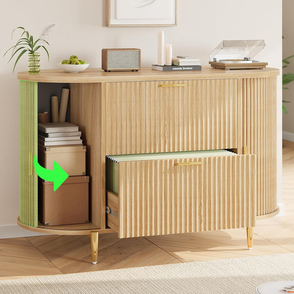 sedeta fluted 2 drawer file cabinet with 2 on a desk or shelf