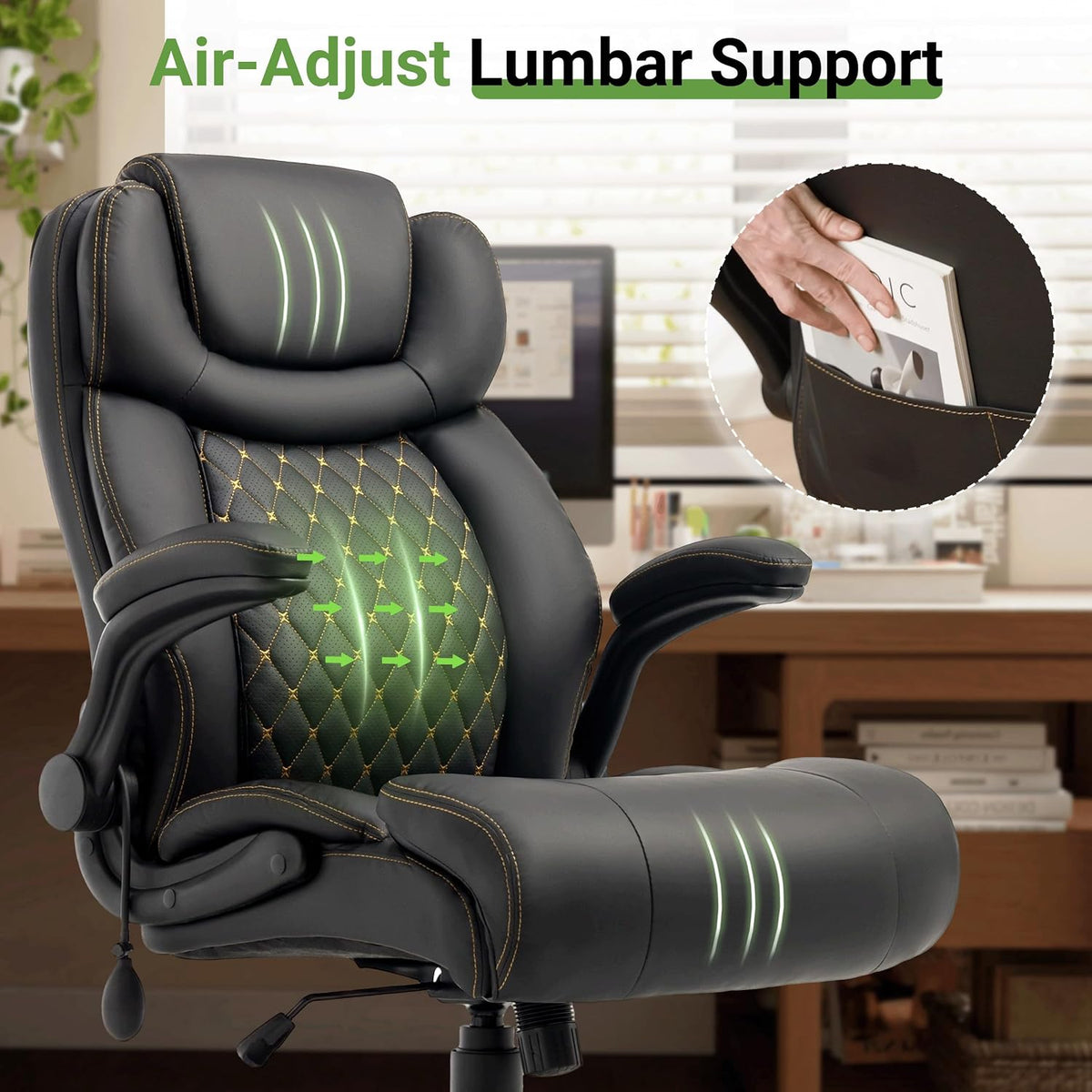 office chair, big and tall executive chair with, close-up detail
