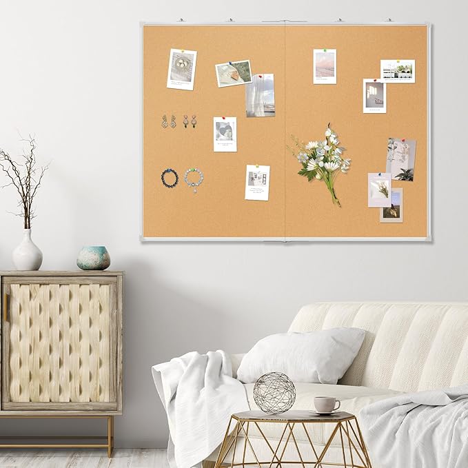 AMUSIGHT Double-Sided Large Cork Board, Vision Board Pin Board Corkboards - Image 7