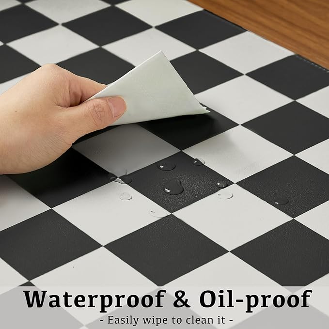 Ohocut Checkered Desk Mat, 31.5" x 15.7" Large Cute Black White Aesthetic Retro - Image 5