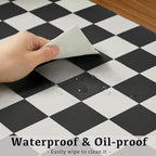 Ohocut Checkered Desk Mat, Large Cute Aesthetic Retro PU Leather Computer - Image 6