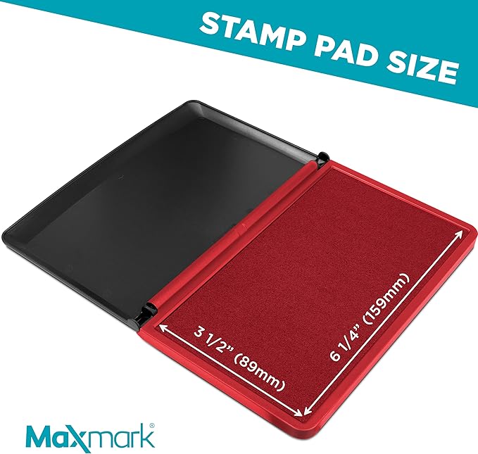 MaxMark Large Premium RED Ink Stamp Pad - Image 3
