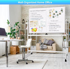 maxtek Rolling Whiteboard, 48x36 Large Magnetic White Board - Image 6
