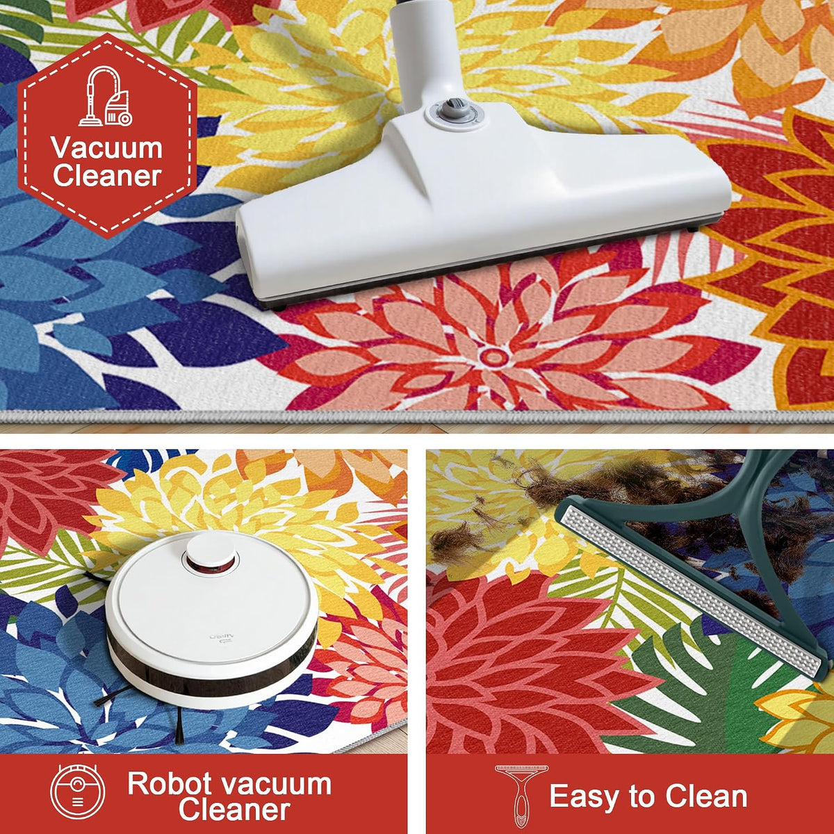 outdoor rug waterproof, washable patio runner rug for, close-up detail