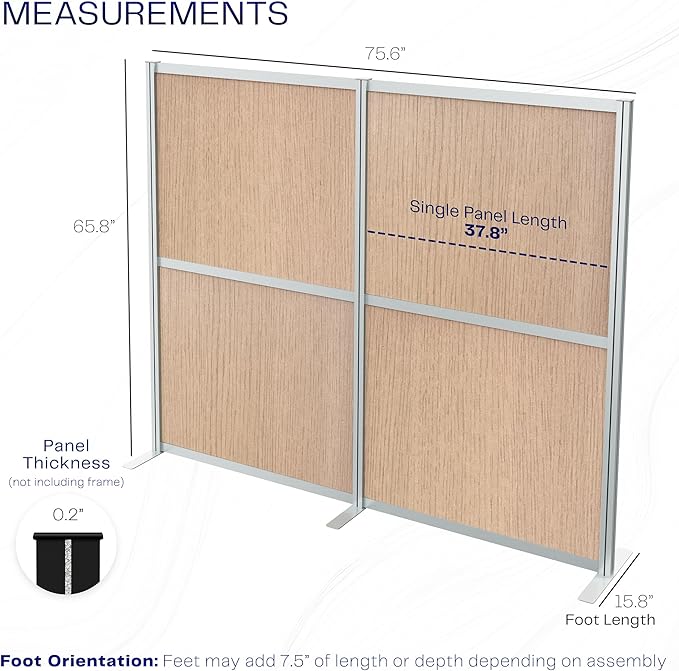 VIVO Modular Wall System, 2 PET Panels, Modern Professional Office Cubicle - Image 3