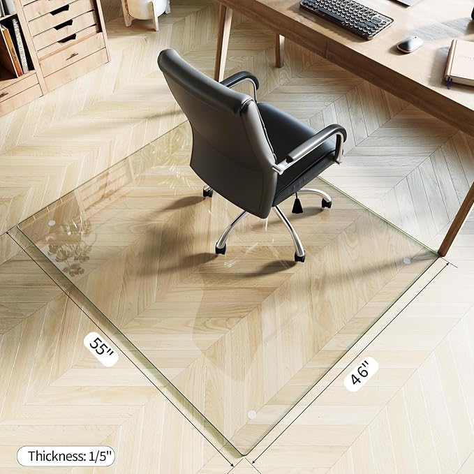 Koonmi Tempered Glass Chair Mat - Image 3
