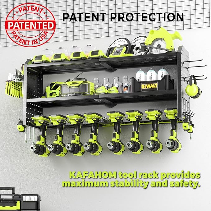 KAFAHOM Power Tool Organizer，Large 8 Drill Holder Wall Mount - Image 4