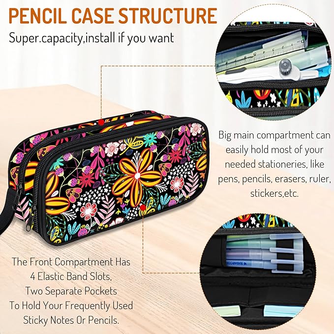 Cute Pencil Case for Girls, Large Girls Pencil Pouch for School Supplies - Image 3