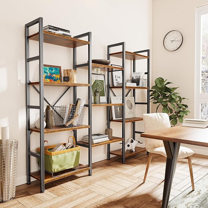SUPERJARE Triple 4 Tier Bookshelf, Bookcase - Image 8