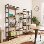 SUPERJARE Triple 4 Tier Bookshelf, Bookcase - Image 8
