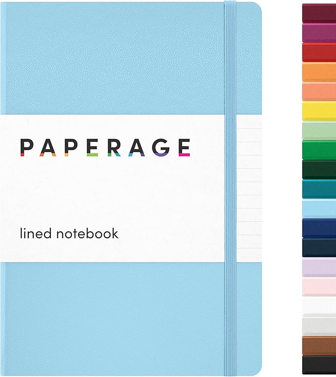 PAPERAGE Lined Journal Notebook, 160 Pages, Medium 5.6 in x 8 in by PAPERAGE
