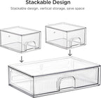 Vorey Clear Stackable Desk Storage Drawers, 3 Pack Acrylic Bathroom Makeup - Image 4