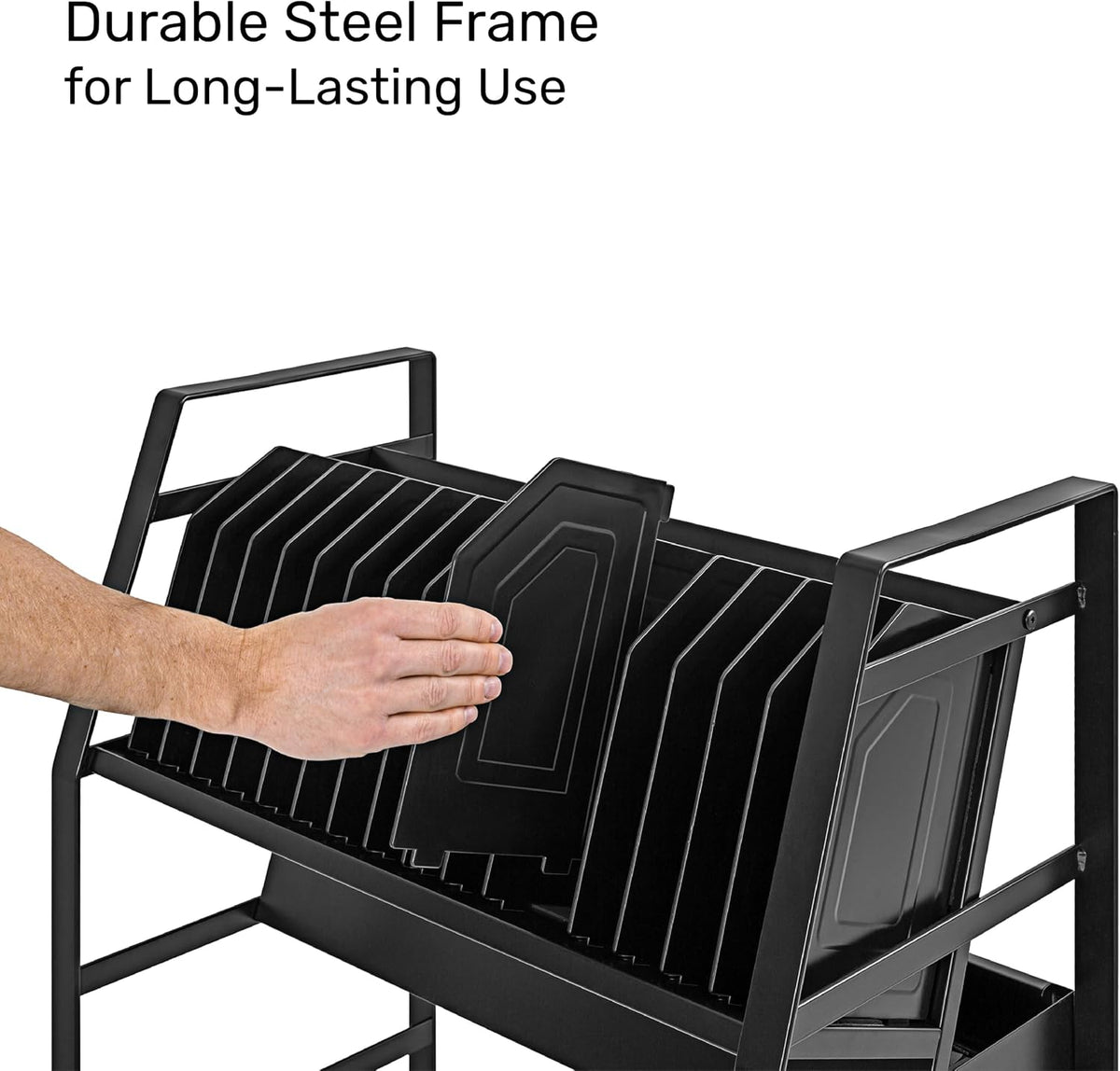 Line Leader 16-Device Charging Cart for Laptops and Chromebooks®, Black