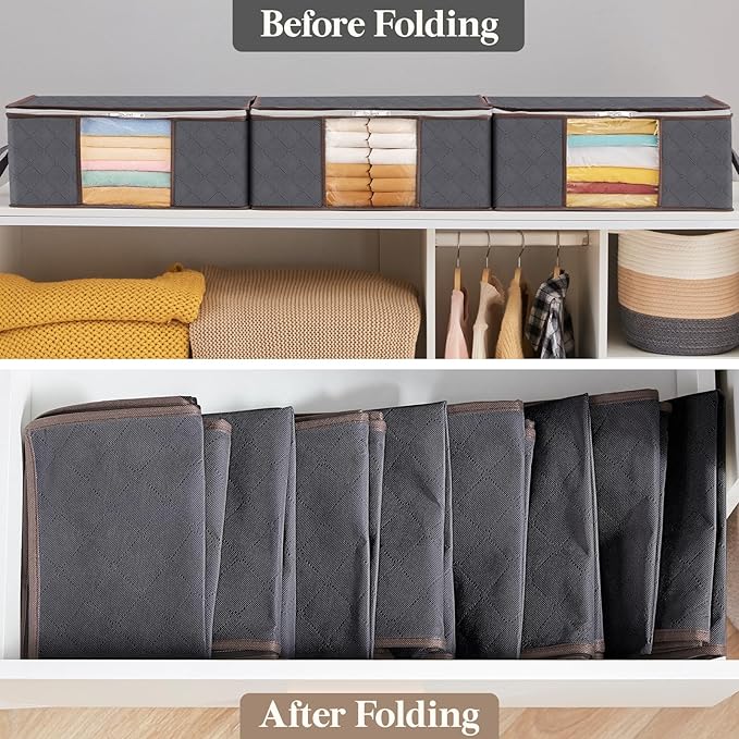 Lifewit 4 Pack Clothes Storage Bag, Foldable Storage Bin Closet Organizer - Image 6
