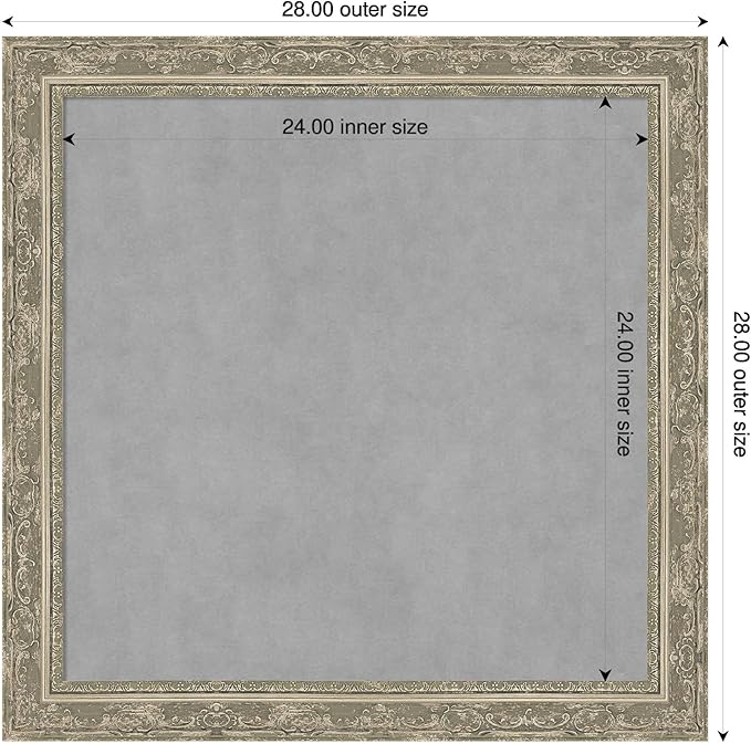 Amanti Art Silver Framed Magnetic Board 28x28 Medium Vision Board - Image 2
