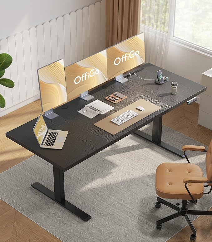 OffiGo 79 Inch Executive Electric Standing Desk, Height Adjustable Desk - Image 2