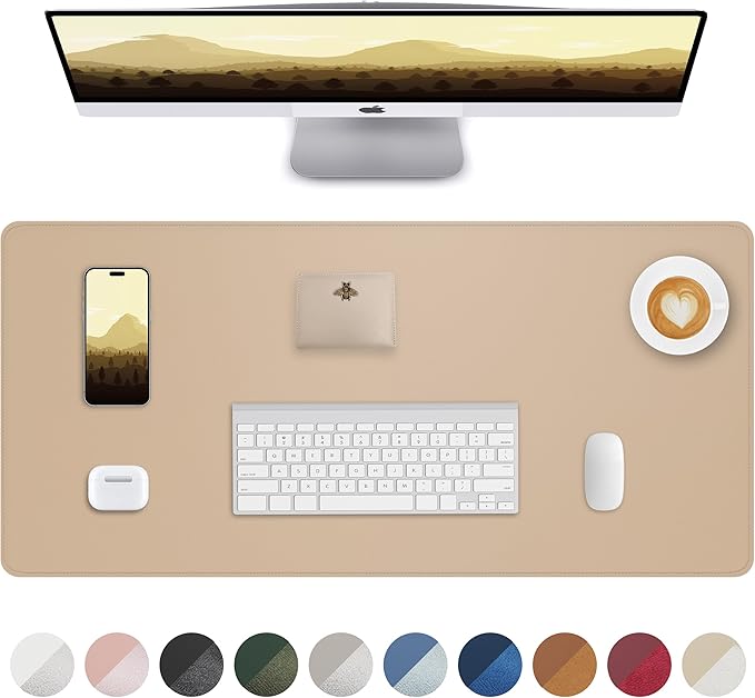 Leather Desk Protector, Large Mouse Pad & Waterproof PU Leather Blotter Mat by AFIING
