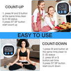 Leumoi 24 Pcs Digital Kitchen Timers Magnetic Back Timers Bulk Large Screen - Image 6