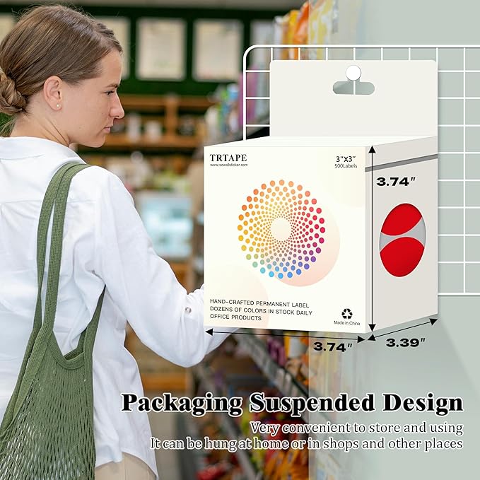 3 Inch Round Colored Dot Stickers, 4 Rolls in Dispenser Box - Image 4