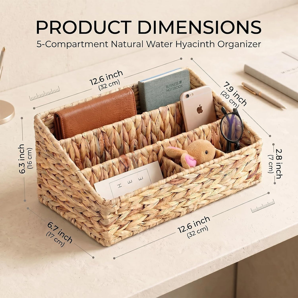 Desk Organizer – Countertop Mail Organizer, Magazine Holder, Boho Decor Water...