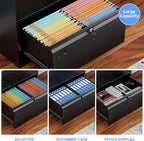 SUXXAN 4 Drawer File Cabinet, Lateral Filing Cabinet - Image 7