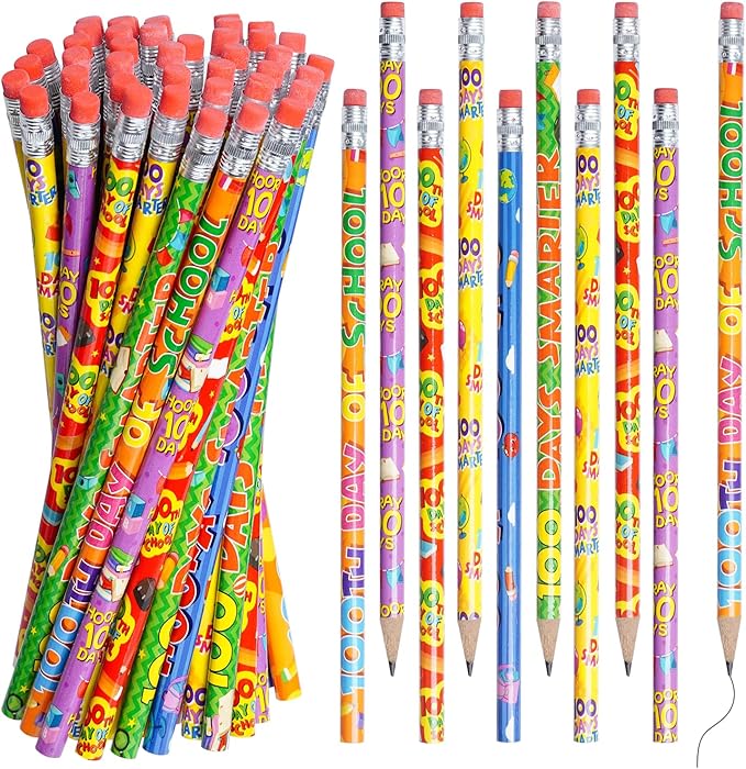 Rbenxia 48PCS 100th Days Wooden Pencils by Rbenxia