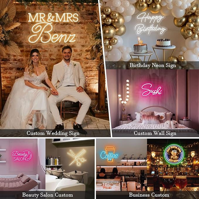 Custom Neon Sign for Wall Decor, Neon Sign Customizable Personalized LED Neon - Image 2