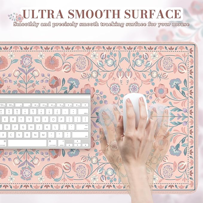 iCasso Desk Mat for Keyboard and Mouse, Large Mouse Pad, Desk Pad Mat, - Image 3