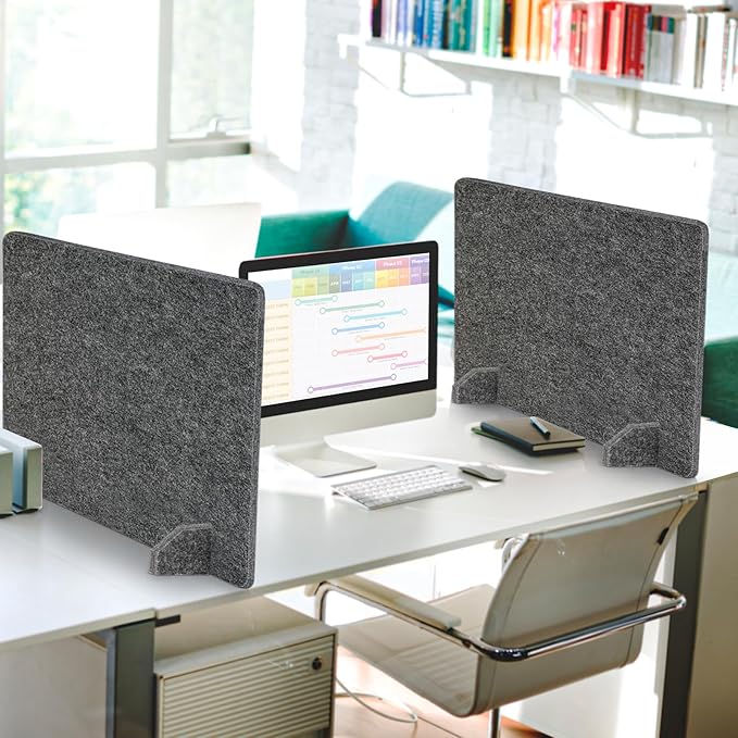 AMUSIGHT 4 Pack Acoustic Desk Dividers - Image 5
