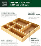 royal craft wood 5-piece bamboo drawer organizer set, close-up detail