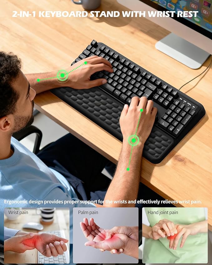 Computer Keyboard Stand with Wrist Rest, Keyboard pad with Wrist Support - Image 2