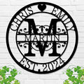 Personalized Metal Name Signs, Split Letter Monogram Wall Decor, Custom Last by Unknown