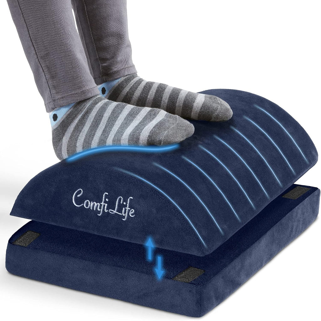 ComfiLife Foot Rest for Under Desk at Work – Adjustable Height Memory Foam Foot