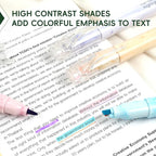 Techjob Aesthetic Highlighters 6 Pack Dual Tips, Double Line Highlighters - Image 5