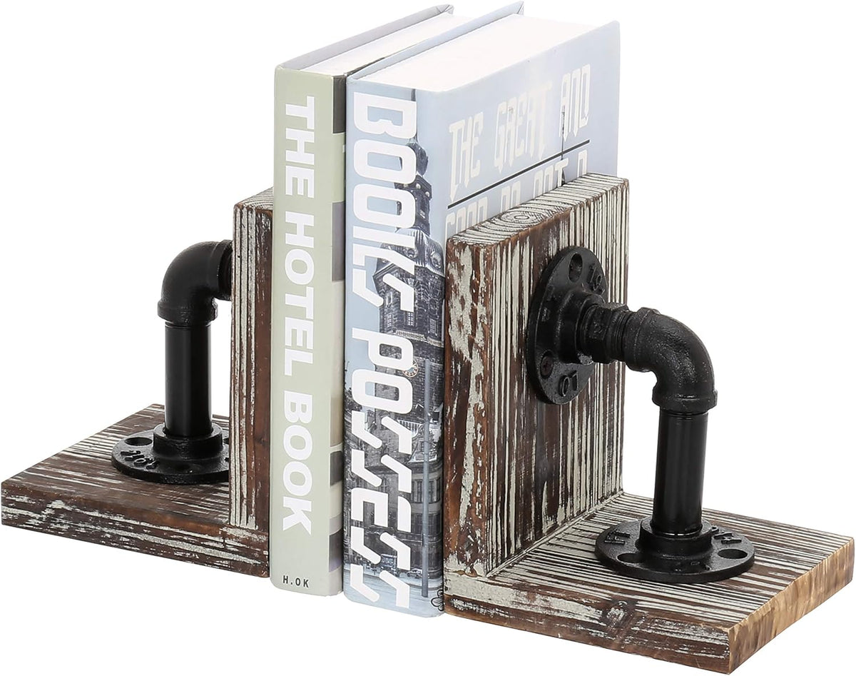 MyGift Decorative Bookends, Office Book Ends for Shelf, Book Holder L-Shaped ...